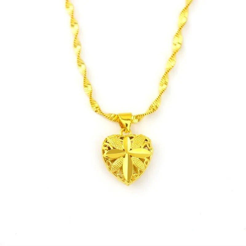 24k Gold Heart Shape Necklace